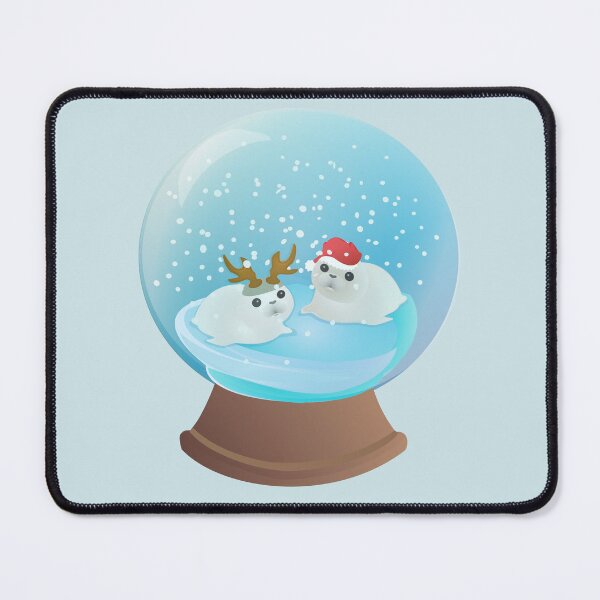 Item preview, snow globe christmas seals cute chubby seal ice snowglobe designed and sold by MiraNomegusta.
