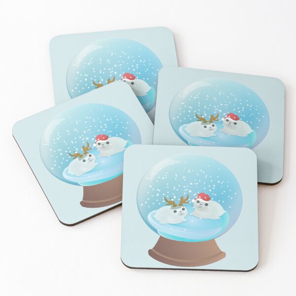 Item preview, snow globe christmas seals cute chubby seal ice snowglobe designed and sold by MiraNomegusta.