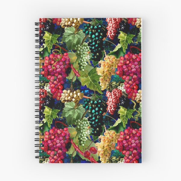 Item preview, Exotic Vintage grapes pattern, vines, vintage florals, botanical pattern, dark blue floral illustration  designed and sold by ZeinabTaha.