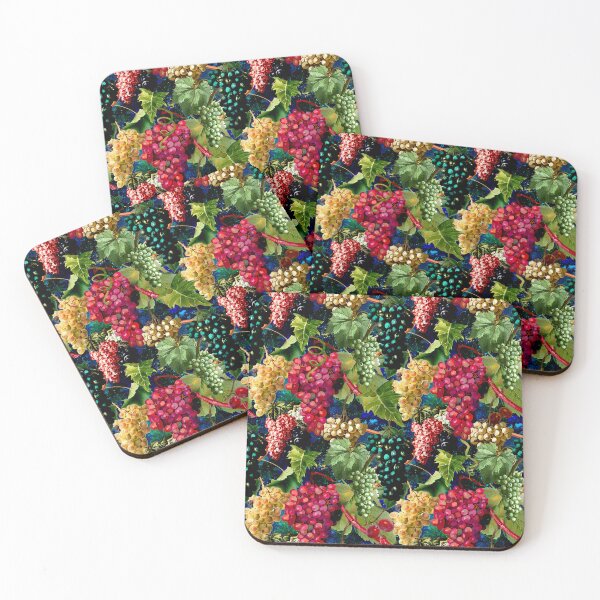 Item preview, Exotic Vintage grapes pattern, vines, vintage florals, botanical pattern, dark blue floral illustration  designed and sold by ZeinabTaha.
