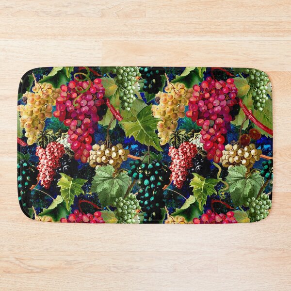 Item preview, Exotic Vintage grapes pattern, vines, vintage florals, botanical pattern, dark blue floral illustration  designed and sold by ZeinabTaha.