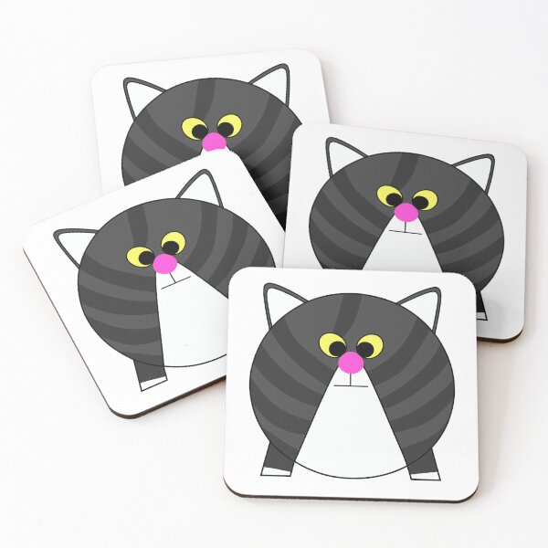 Item preview, A cartoonish round grey cat with stripes VI designed and sold by BrachiaST.