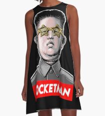Raketenmann Kim Jong-Un Donald Trump RocketMan-T-Shirt A-Linien Kleid