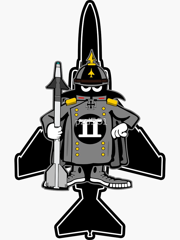 Spooky F-4 Phantom II - Luftwaffe Sidewinder Aircraft Silhouette - Clean  Style | Sticker