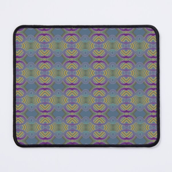 Item preview, Intertwining circular and square shapes blending green yellow and mauve colors in a modern retro style motif design by Code03 designed and sold by Code03.