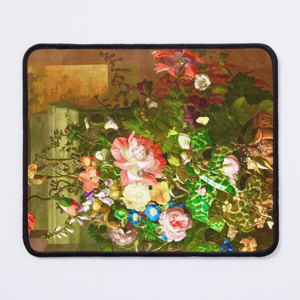 Item preview, Roses, Convolvulus, Poppies, and Other Flowers in an Urn on a Stone Ledge by Rachel Ruysch (digitally enhanced) designed and sold by Amanda1775.