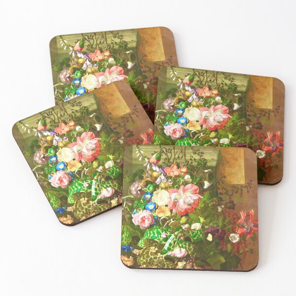 Item preview, Roses, Convolvulus, Poppies, and Other Flowers in an Urn on a Stone Ledge by Rachel Ruysch (digitally enhanced) designed and sold by Amanda1775.