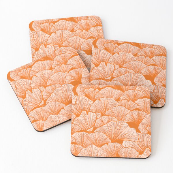 Item preview, Ginkgo Leaf Ruffles - Tangelo Orange designed and sold by bryonyhall.