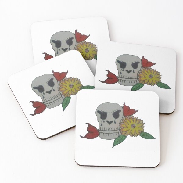 Item preview, Skull with flowers  designed and sold by kitten1984.