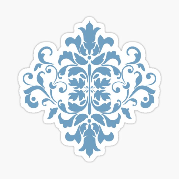 Blue White Floral Pattern Sticker