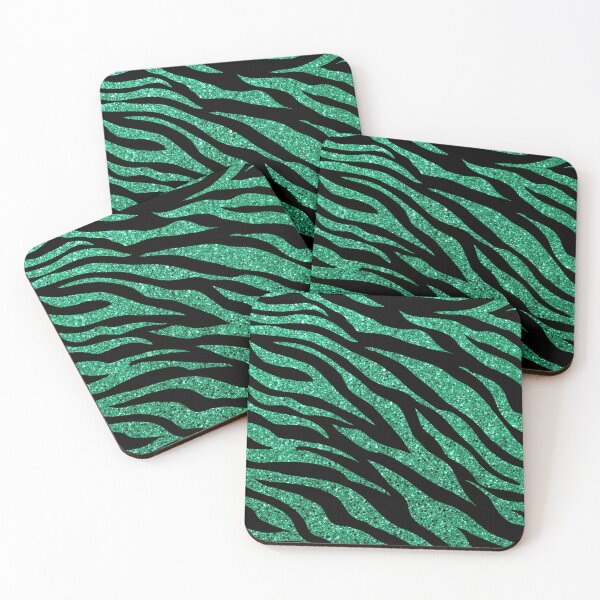 Artikelvorschau, Zebra-Streifen im aquamarinen Glitter - Zebra-Streifen-Muster entworfen und verkauft von gjsart.