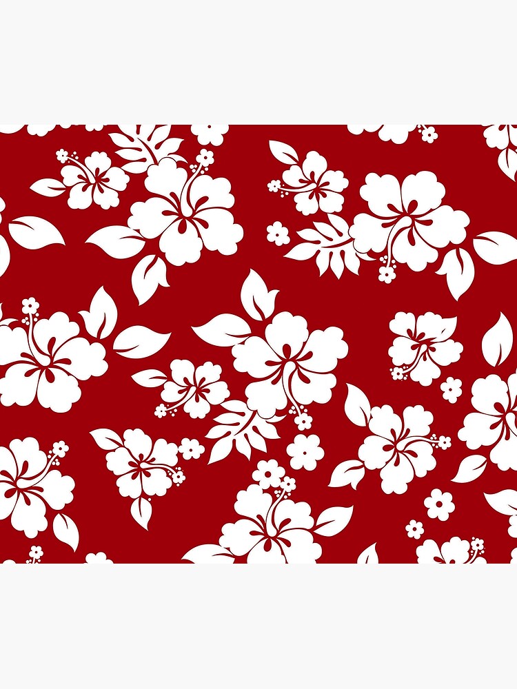 Hawaiian Aloha Shirt Pattern — Red | Tapestry