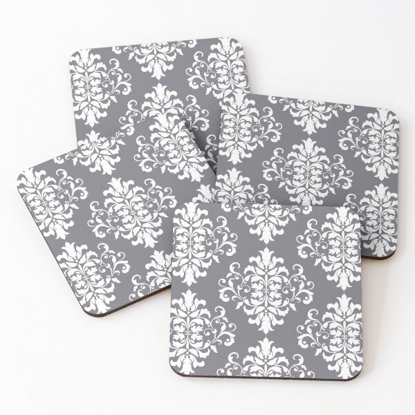 Item preview, Gray White Floral Pattern designed and sold by Claudia McBain.