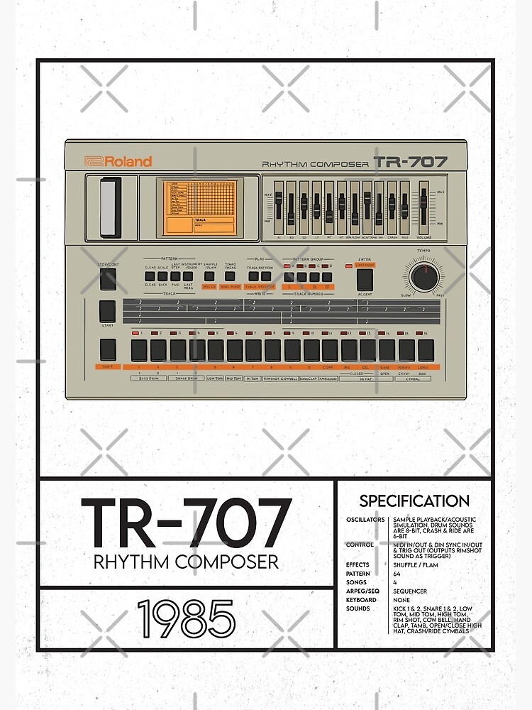 Roland TR-707 Art Print for Sale by GoodnRich | Redbubble