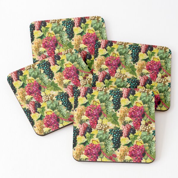 Item preview, Exotic Vintage grapes pattern, vines, vintage florals, botanical pattern, yellow floral illustration  designed and sold by ZeinabTaha.