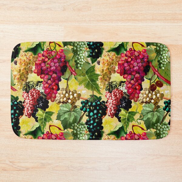 Item preview, Exotic Vintage grapes pattern, vines, vintage florals, botanical pattern, yellow floral illustration  designed and sold by ZeinabTaha.