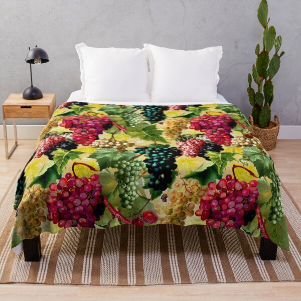 Item preview, Exotic Vintage grapes pattern, vines, vintage florals, botanical pattern, yellow floral illustration  designed and sold by ZeinabTaha.
