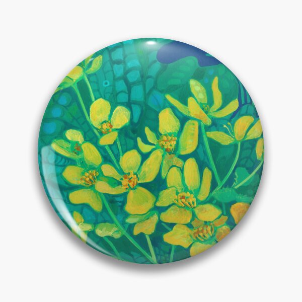 Item preview, Marsh Marigold Flower Summer Wildflowers Floral Painting designed and sold by Julia Khoroshikh.