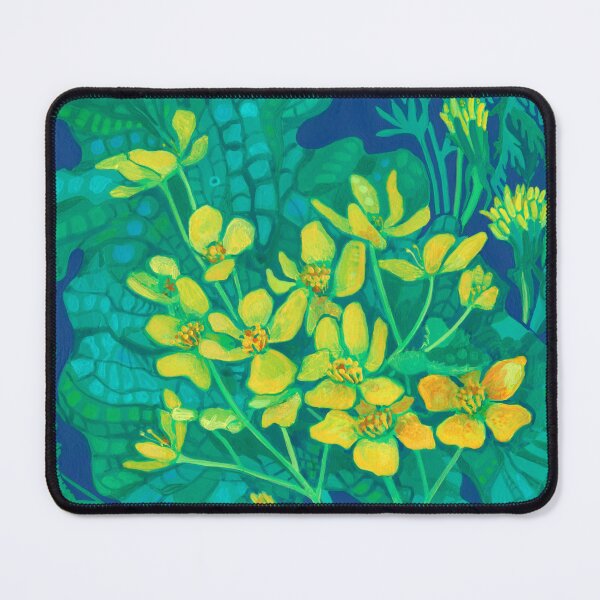 Item preview, Marsh Marigold Flower Summer Wildflowers Floral Painting designed and sold by Julia Khoroshikh.