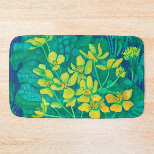 Item preview, Marsh Marigold Flower Summer Wildflowers Floral Painting designed and sold by Julia Khoroshikh.
