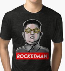 Rocket man Kim Jong-Un Donald Trump RocketMan T Shirt Tri-blend T-Shirt
