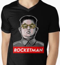 Rocket man Kim Jong-Un Donald Trump RocketMan T Shirt Men's V-Neck T-Shirt