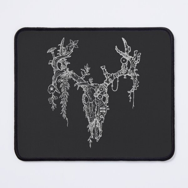 Item preview, Steampunk Nature Deer Skull (white Lineart) designed and sold by Sam Deacon Art.
