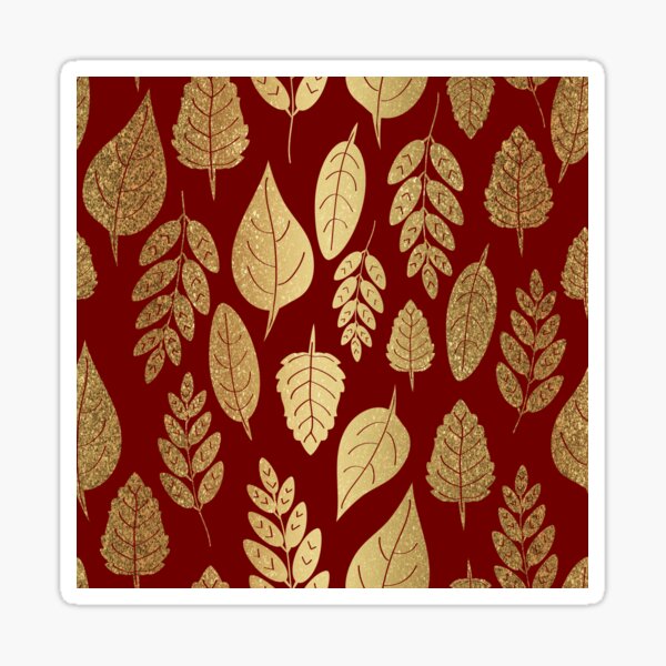Item preview, Gold and Red Leaf Pattern designed and sold by tanyadraws.