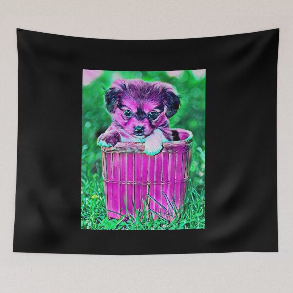 Item preview, Pekingese Puppy In Basket designed and sold by teewearstyle.