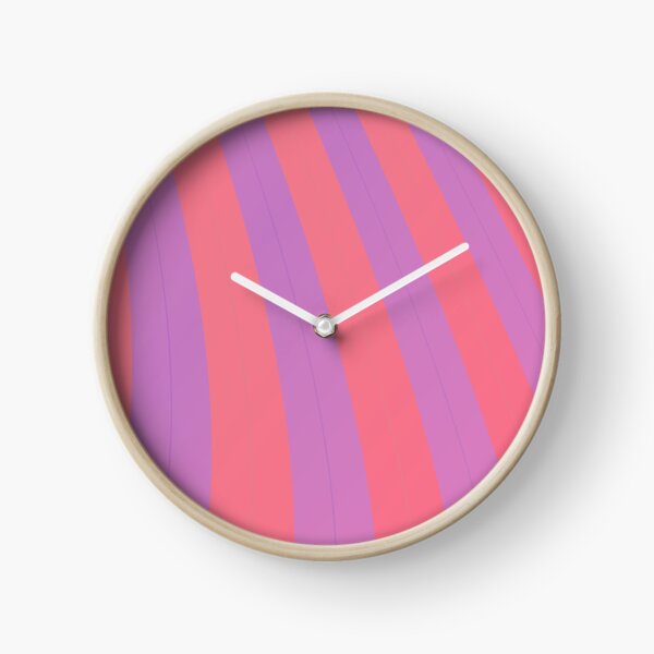 Peach Stripes Clock