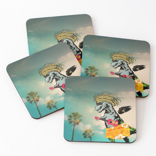 Item preview, Beach tyrannosaurus rex playing a ukulele in a cheerful manner designed and sold by sandpaperdaisy.