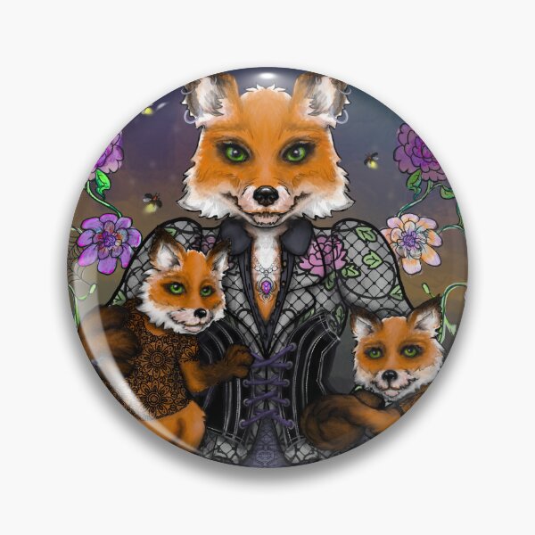 Item preview, Family Fox In Frocks-Domed Frame designed and sold by CyrahnAsMagpie.