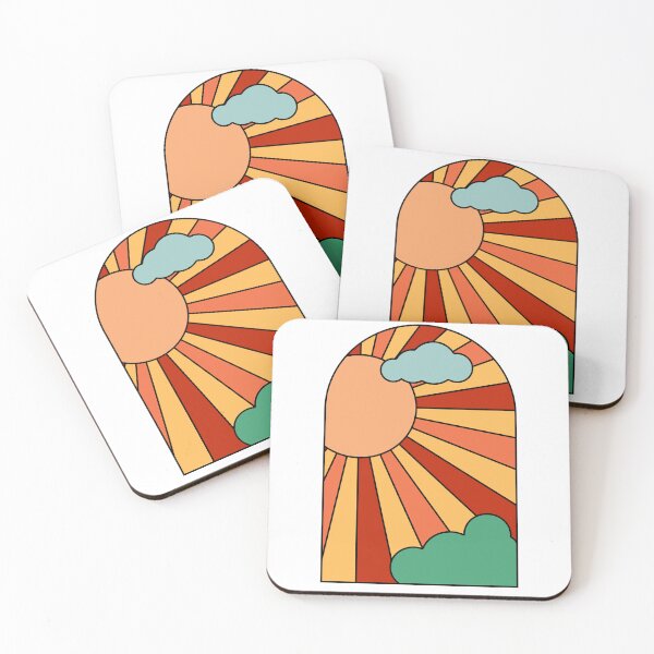 Item preview, Silueta de amanecer retro brillante designed and sold by Cute Curations.