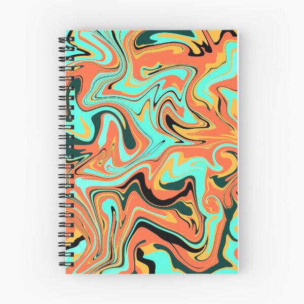 Item preview, Cyan Orange Yellow Mixed Abstract Wavy Swirl Fluid designed and sold by AbstractGlories.