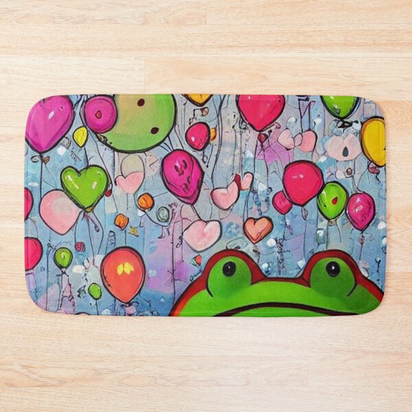 Item preview, Grumpy Frog with Multicolor Balloons designed and sold by MagicStrawberry.
