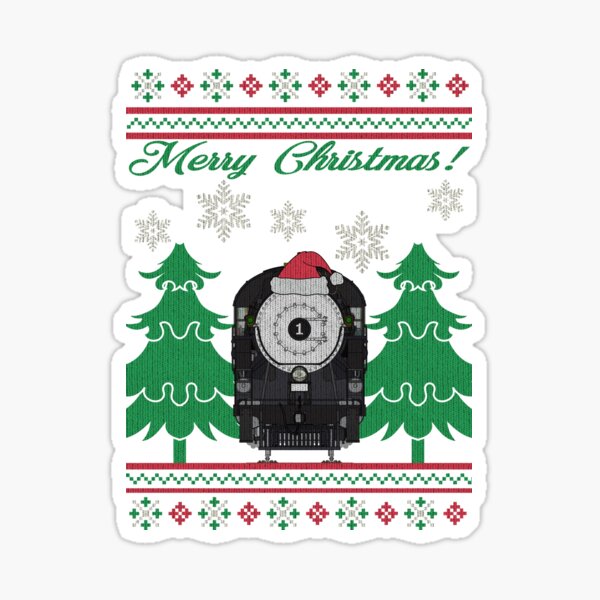Christmas Tree Forest Train Ugly Sweater Sticker