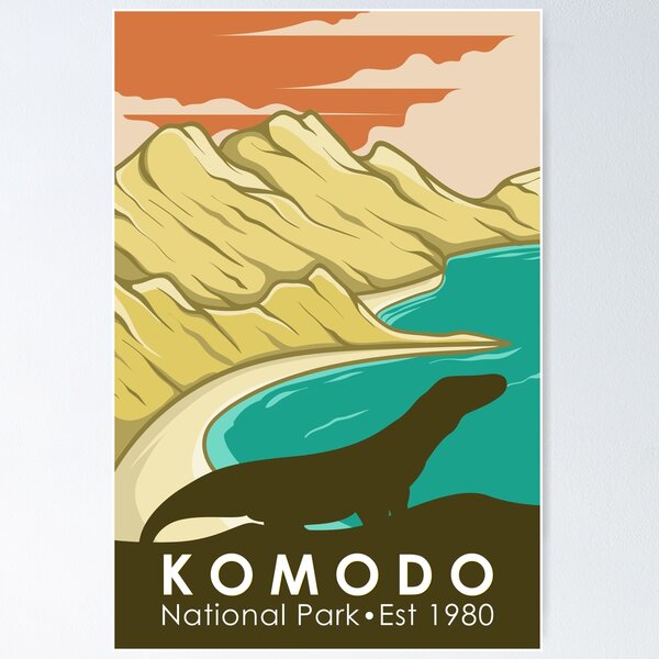 Item preview, Komodo National Park Indonesia Vintage designed and sold by KrisSidDesigns.