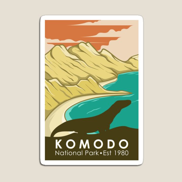 Vista previa del artículo con la obra «Parque Nacional de Komodo, Indonesia, época», diseñado y vendido por KrisSidDesigns.