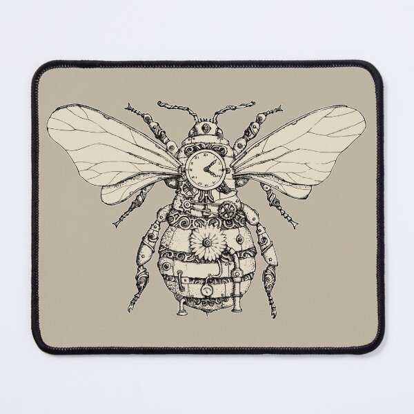 Item preview, Steampunk Bumblebee (beige infill) by SamDeaconArt designed and sold by Sam Deacon Art.