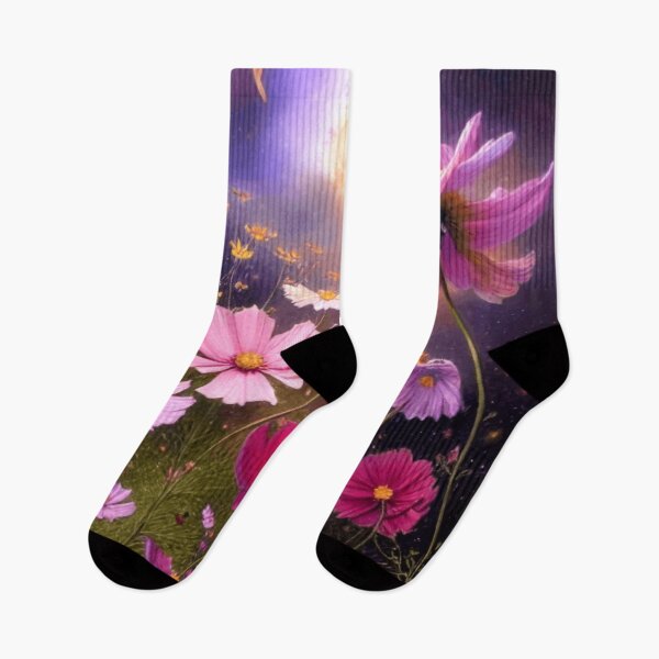 Item preview, Fantasy Cosmos Flowers Painted In Pink And Magenta Watercolor Botanical Garden Flowers designed and sold by IZiets.