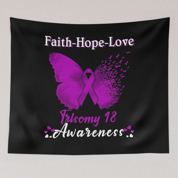 Item preview, Faith Hope Love Butterfly Trisomy 18 Awareness designed and sold by Gillosina.