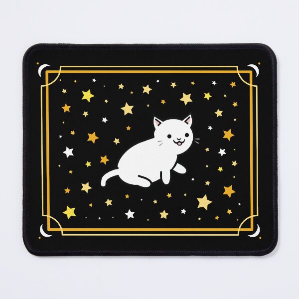 Item preview, Cute Kawaii White Cat with Moon and Star Frame designed and sold by felinedreams.
