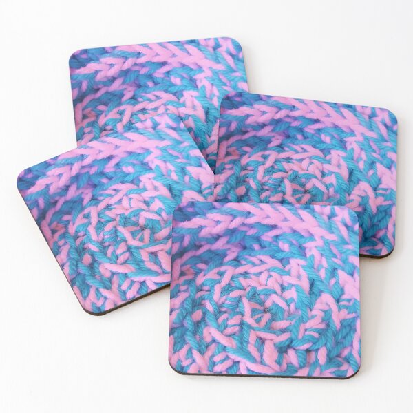 Item preview, Cotton Candy Swirly Knit - Pink and Turquoise designed and sold by Kim Arnott.