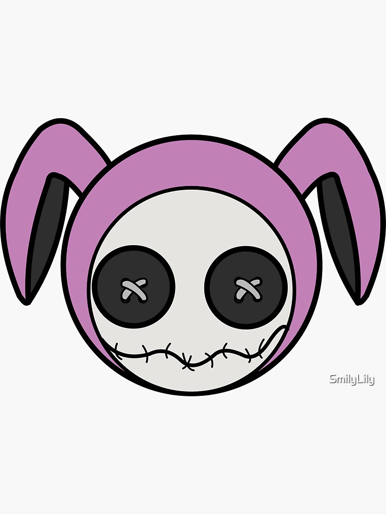 Cute Spooky Halloween Zombie Bunny with Pizza' Sticker