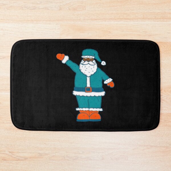 Item preview, teal blue orange christmas black santa claus designed and sold by Gossip Rag.
