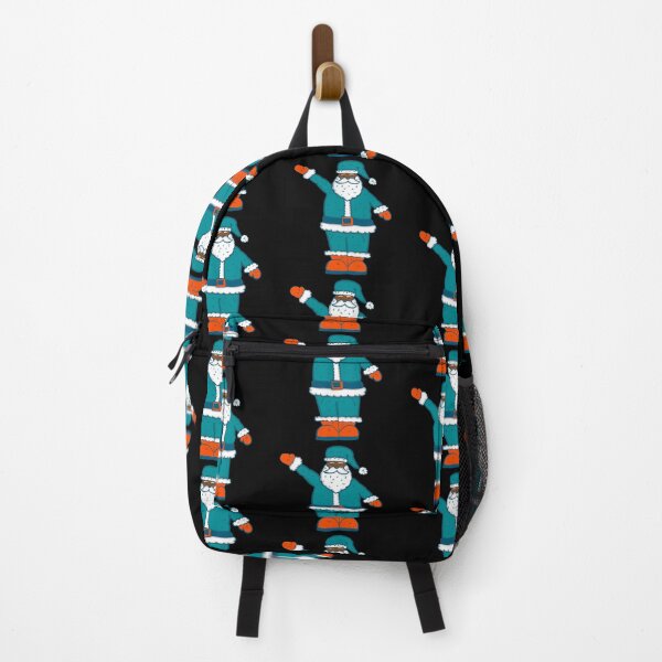 Item preview, teal blue orange christmas black santa claus designed and sold by Gossip Rag.