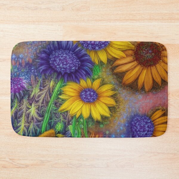 Item preview, Fantasy Abstract Flowers Painted In Yellow And Blue Watercolor  Botanical Garden Flowers designed and sold by IZiets.