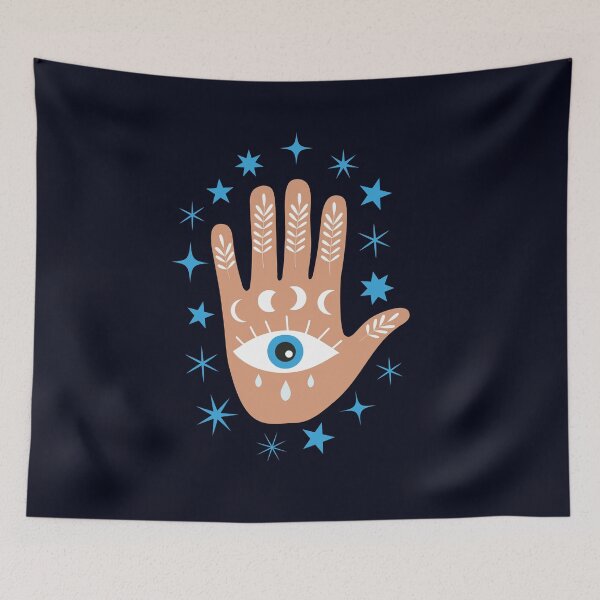 Item preview, Hamsa  Hand with Moon Phases and Stars  designed and sold by Yasminepatterns .