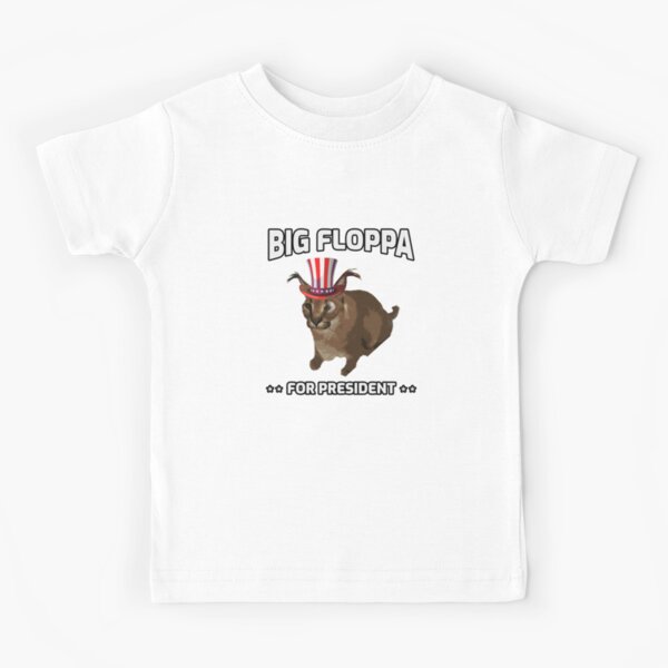 Big Floppa for President Meme Art - Funny Political Retro Vintage  Propaganda Poster Big Cat Caracal | Kids T-Shirt