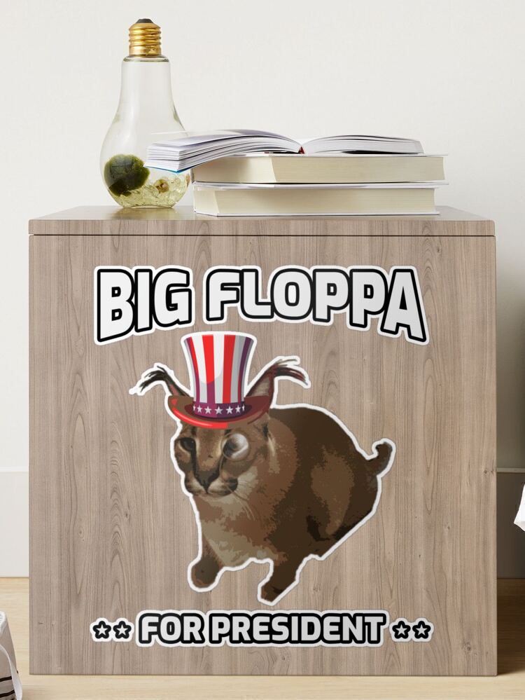 Big Floppa for President Meme Art - Funny Political Retro Vintage